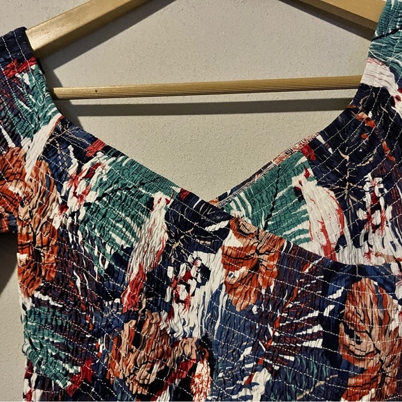 Myodress Tropical Print Split Double Split Bardot Vacation Maxi Dress - Picture 8 of 11